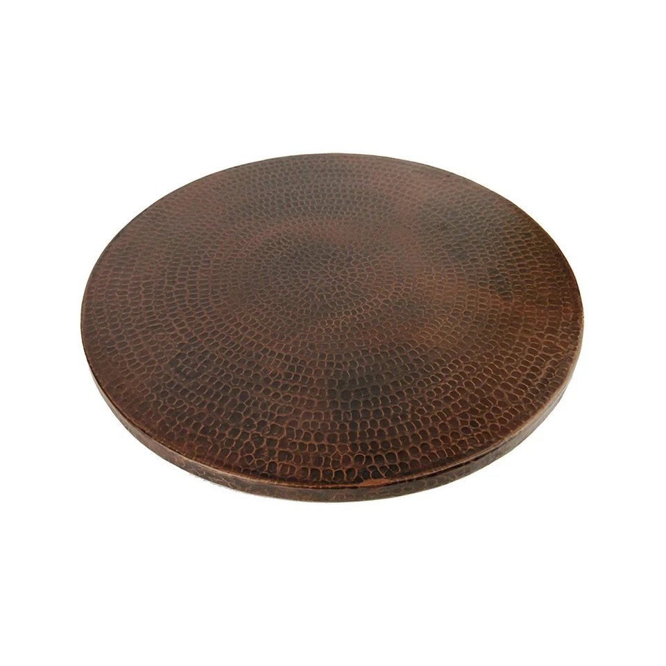 Cobre martillado Lazy Susan de 18 pulgadas en bronce frotado con aceite bronce frotado con aceite Foto 2 de 4