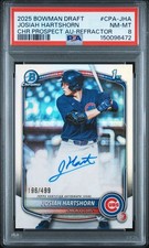 2025 Bowman Draft Chrome Autograph Josiah Hartshorn /499 Refractor LOW POP PSA 8