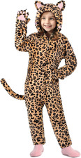 Halloween Cat Costume for Girls Kids, Cheetah Leopard Costume