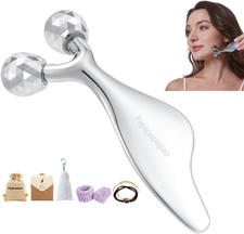 3D Metal Facial Roller Massager- Improves Complexion Remove Eye Wrinkles, Face