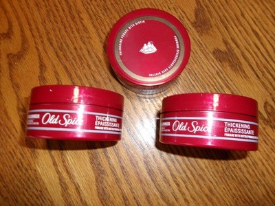 (3) Old Spice THICKENING POMADE with Biotin 2.22 oz each can Hair Styling