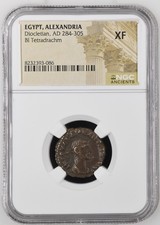 Diocletian Roman Empire BI Tetradrachm NGC XF Egypt Alexandria AD 284-305