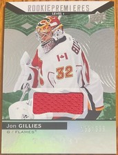 2017-18 Upper Deck Trilogy Green Rookie Jersey Jon Gillies #64 #’d 153/399