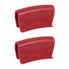 2pcs Silicone Assist Hot Pan Handle Holder Hot Skillet Handle Covers Red