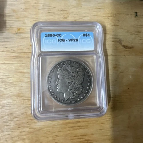Morgan Dollar 1890-CC ICG VF25 Silver $1 Carson City Circulated KM#110