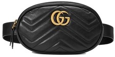 GUCCI GG MARMONT MATELASSE PELLE DOPPIA G CINTURA BORSA MARSUPIO 85/34