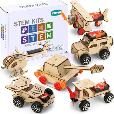 Yutin STEM Kits for Kids Age 8-10 10-12, 6 Set Wood Building Projects Crafts Sci