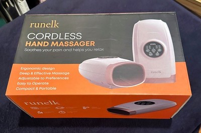 Runelk Cordless Hand Massager YLY094-SBN05 Compression Heat Therapy New