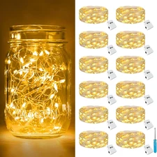 12 Pack Fairy Lights Battery Operated [3 Modes], 7Ft 20 Twinkle Lights String