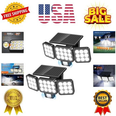 2025 Solar Lights Outdoor Flood Light, 3500LM Bright Motion Sensor Outdoor Li...