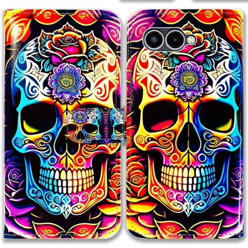 Bcov Case for T-Mobile Revvl 8,Colorful Colorful Mandala Skull Flowers