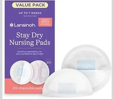 Lansinoh Stay Dry Nursing Pads Disposable Breast Pads 200ct 2 Pack