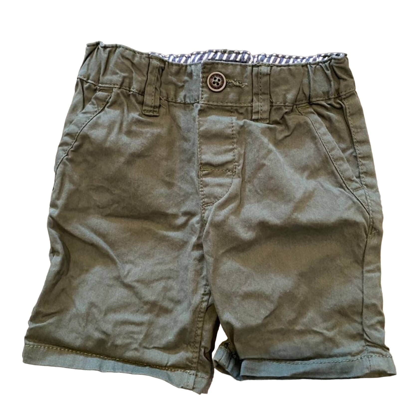 H&M Army Green Chino Shorts Size 4-6 Months