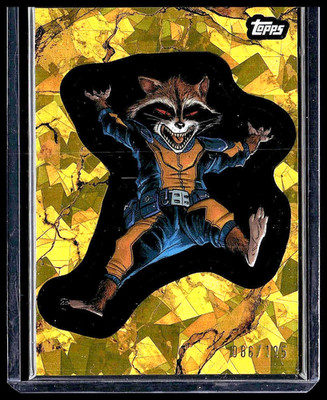 2025 Topps Marvel Comic Book Heroes GOLD ATOMIC #136 Rocket Racoon 2025 #/125