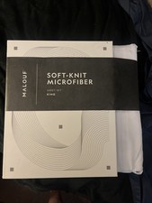 New Malouf Soft-Knit Microfiber 4 Piece Sheet Set White