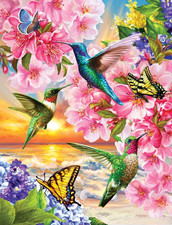 Hummingbirds 500 Piece Jigsaw Puzzle for Adults by Artist Dona Gelsinger - Made