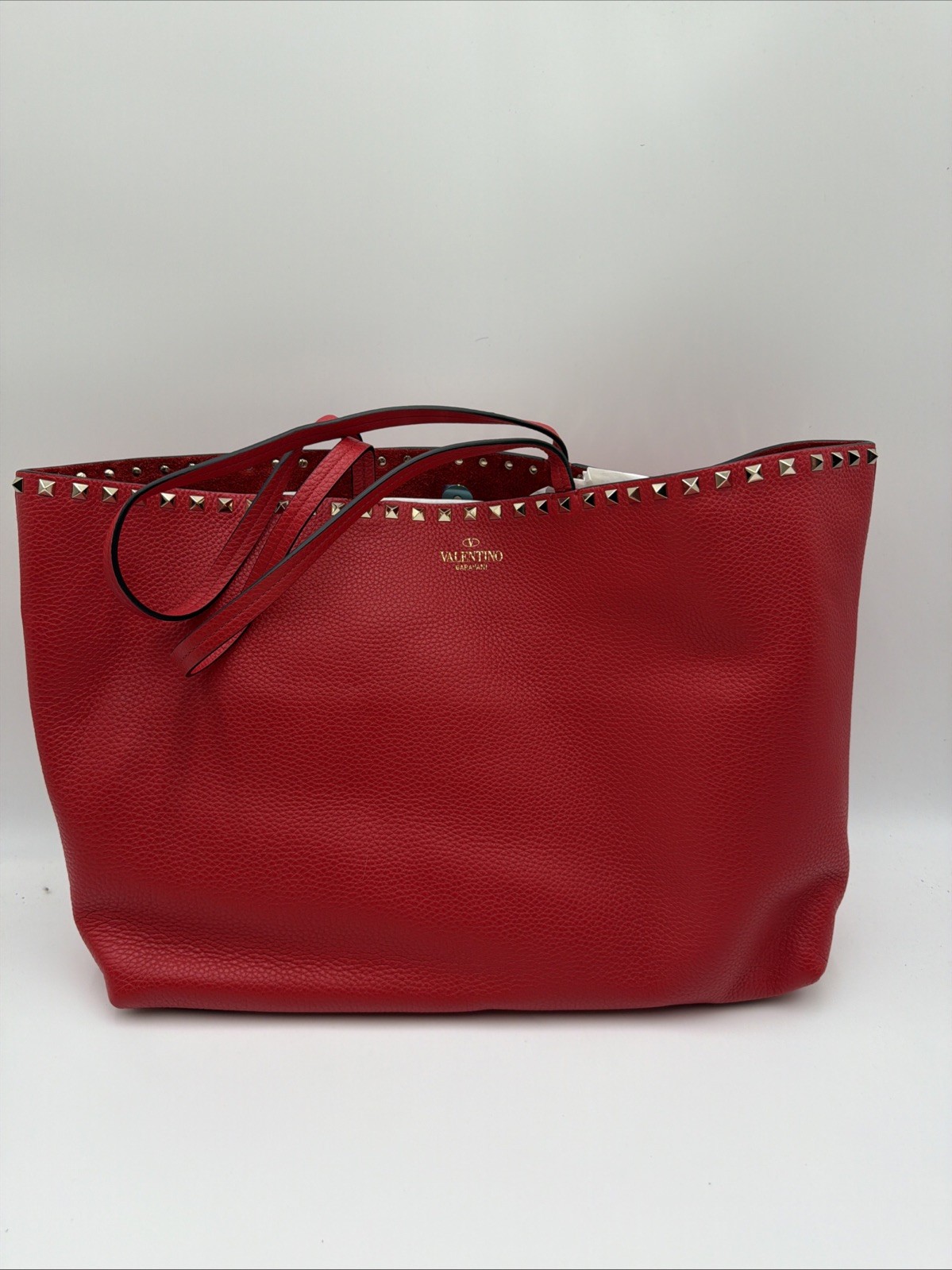 Valentino Garavani Women's Rockstud  Leather  Red  Tote Bag