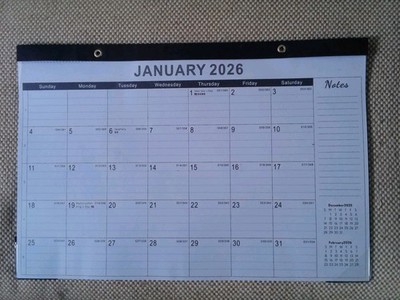 2026 Desk Calendar Large 22x17   Desk Top Calendar 2026 with plastic cover