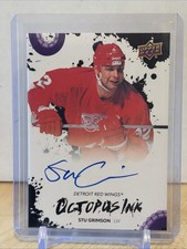 2025-26 UD DETROIT RED WINGS CENTENNIAL Stu Grimson OCTOPUS INK AUTO