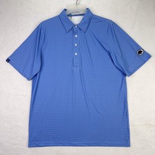 Criquet Mens Large Blue Pattern Golf Polo Shirt Short Sleeve Performance Fit