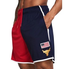 Under Armour Mens Project Rock RWB Shorts Red...