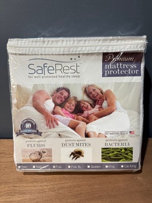 SafeRest Full Size Premium Hypoallergenic Waterproof Mattress Protector New
