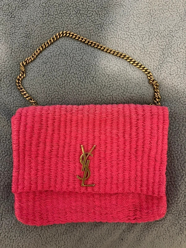 Saint Laurent Raffia Kate Chain Shoulder Bag