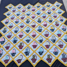 Vintage Beautiful Quilt Different Pieces Hand Woven size 96x90 inches