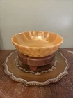 Fire King Peach Lustre 8” Bubble Pattern Serving Bowl Anchor Hocking Vintage