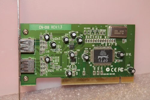 USB 2.0 2x PCI Controller Karte OPTI 82C861 CN-008 geeignet für Win98 etc.