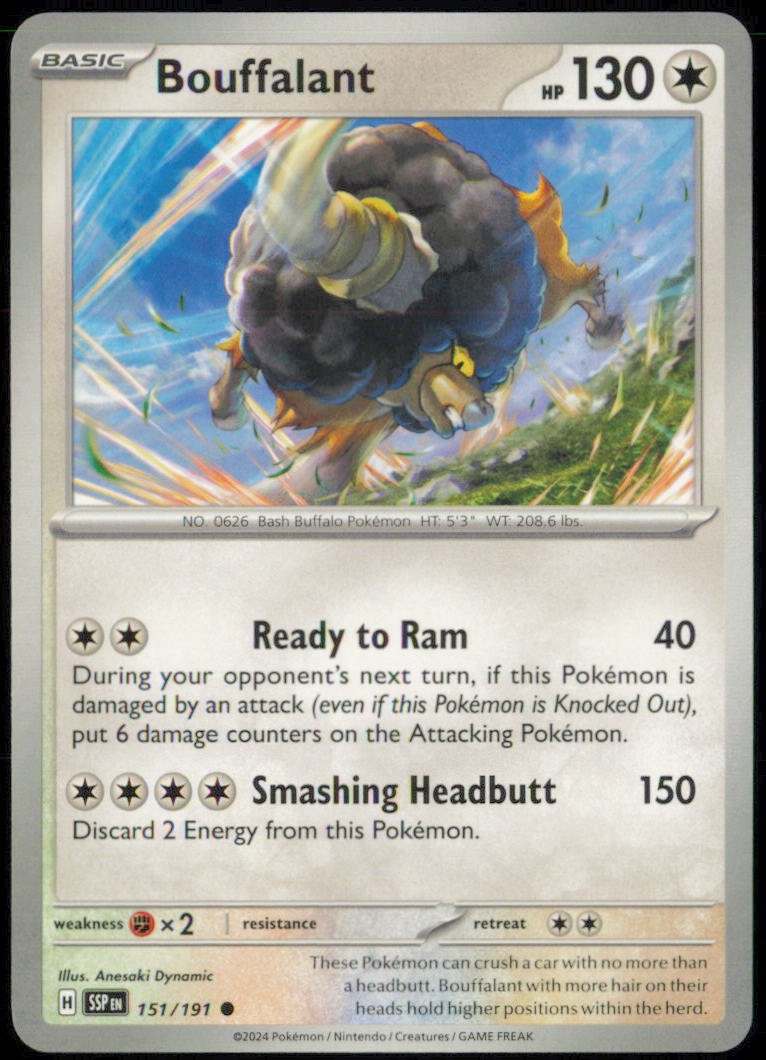Bouffalant Common SV08: Surging Sparks 151/191 NM