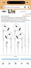 2 Pack Wired Earbuds for iPhone 14 13 12 11 Pro Max Lightning Headphones Mic