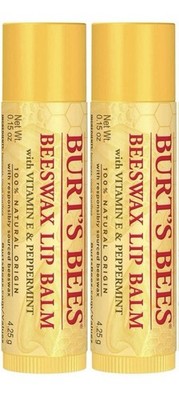 2 Pack Burt's Bees Beeswax Vitamin E & Peppermint Lip Balm    