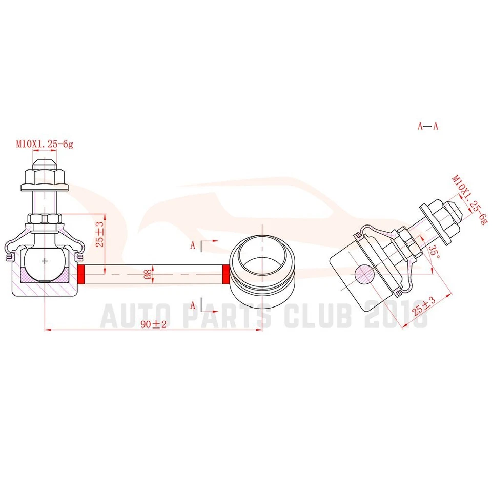 2000-2003 For Nissan Maxima 8PCS Front Lower Control Arms Sway Bars Tie Rods Kit - Image 3 of 4