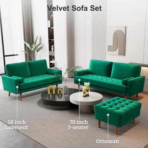 2/3 Seater Velvet Sofa Modern Couch Love Seat Settee Room Apartment Home Office - Picture 4 of 37