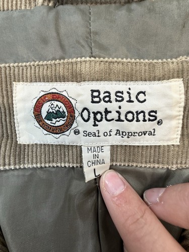 Basic Options Blazer Mens Large Brown Corduroy Jacket Sport Coat Pockets Retro - Picture 2 of 13