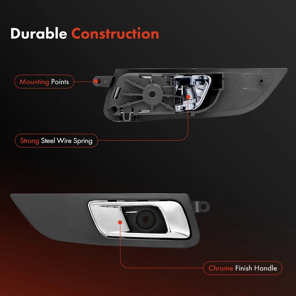 Maçaneta interna traseira direita cromada + pedra cinza para Lincoln MKT 2010 2011 2012 - Imagem 4 de 4