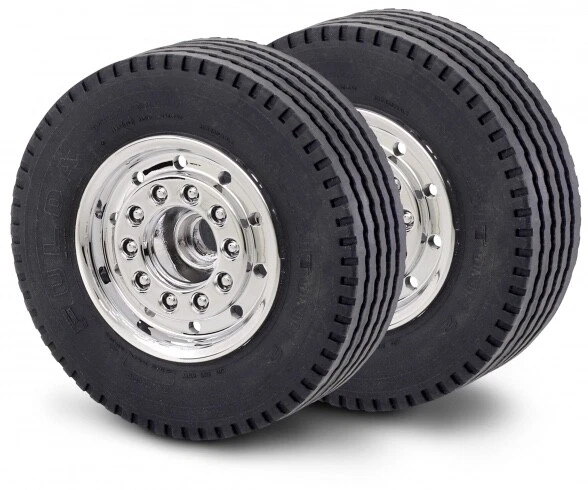 1:14 Truck Vorderachsfelge Chrome breit für alle Tamiya LKW Carson 500907061 - Bild 2 von 3