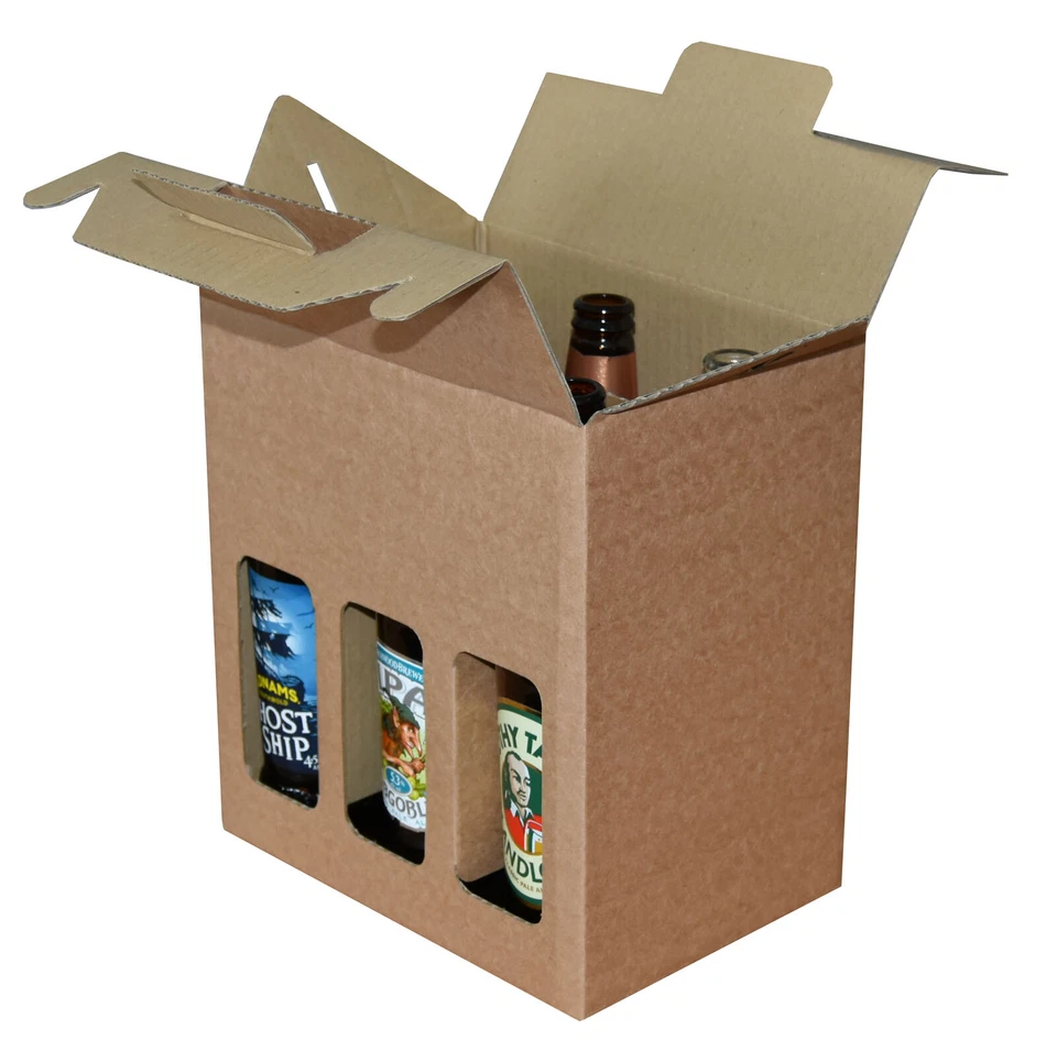 Beer Bottle Carrier Box Christmas Gifts Holds 6 Bottles up to 245mm x 70mm - Image 2 of 3
