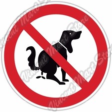 No Dog Poop Pee Zone Sign Funny Gift Idea Car Bumper Vinyl Sticker Decal 4.6"