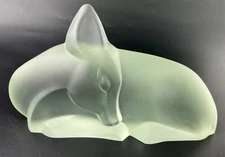 Art Deco Lucienne Bloch for Leerdam Hert 1929 Satin Glass Deer