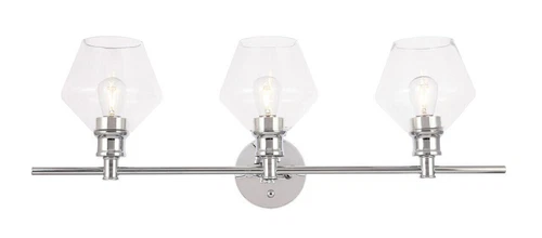 Wall Sconce Glass Shades Chrome Bathroom Dining Room Vanity Light Fixture 28 in - Picture 2 of 11