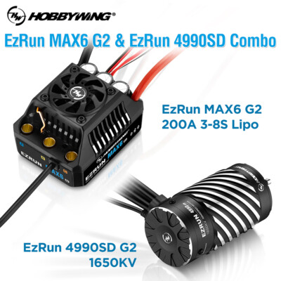 HOBBYWING EZRUN MAX6 G2 ESC Brushless 3-8S Lipo Motor Set for 1/6 1/7 1/8 RC Car
