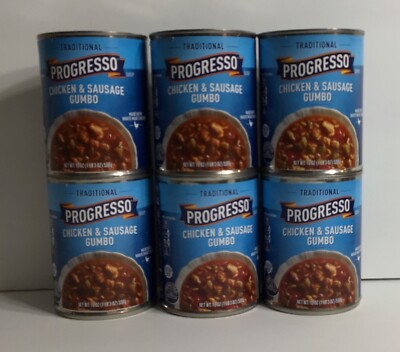 6 CANS Progresso Traditional Chicken & Sausage Gumbo 19 oz FREE SHIPPING!