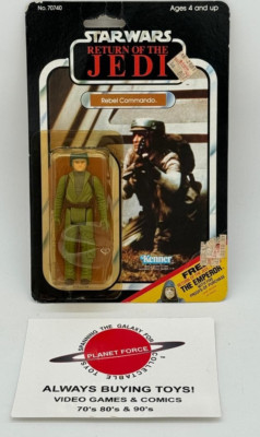 1983 Rebel Commando MOC Vintage Star Wars ROTJ Jedi 65 Back NEW
