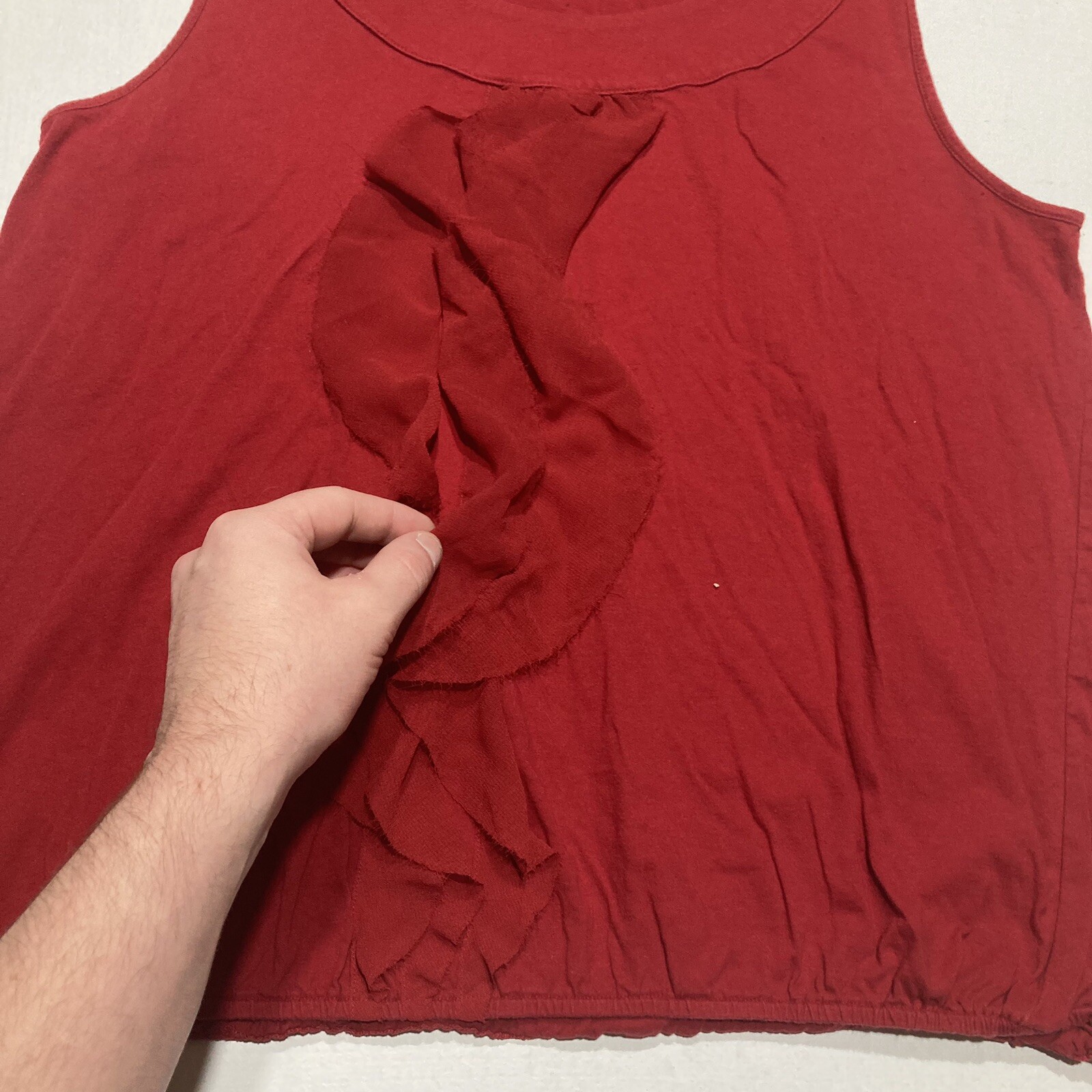 Women’s LOFT Solid Red Sleeveless Pullover Blouse… - image 2