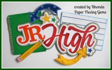 JUNIOR HIGH SCHOOL TITLE school scrapbook premade paper piecing by Rhonda