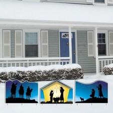 Nativity Christmas Yard Sign Display 2 - 3 Pieces - FREE SHIPPING