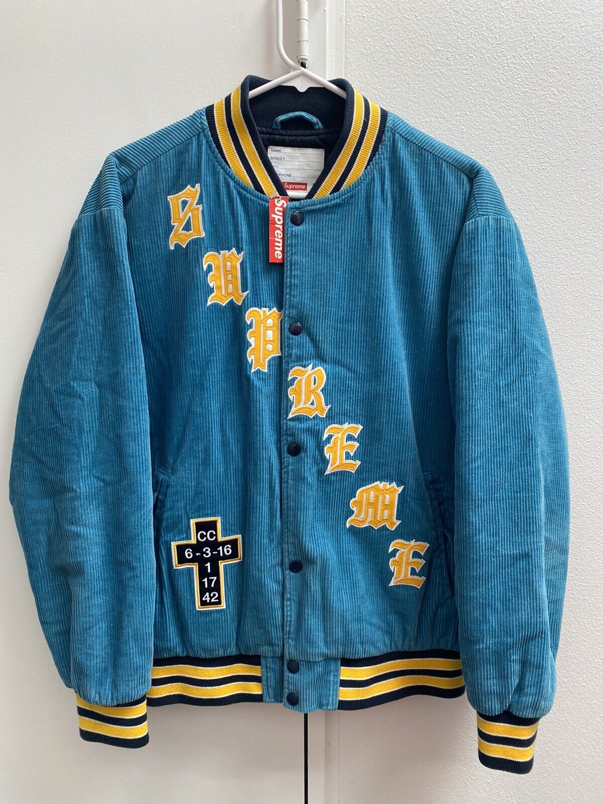 テーラードジャケットSupreme Old English Corduroy Varsity