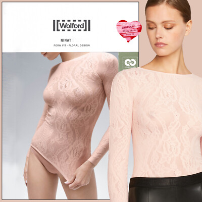 Wolford Ninat Pullover   S   coral dust ... Nahtlos / elegantes Blumenmuster